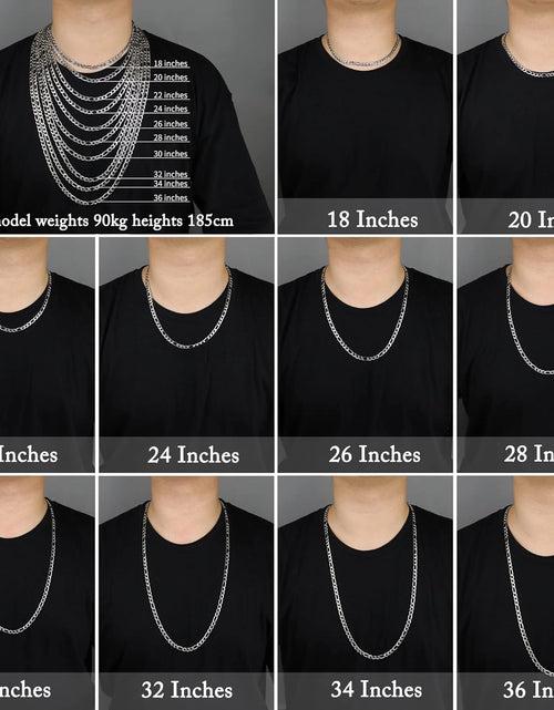 Load image into Gallery viewer, Figaro Chain Necklace Stainless Steel Real Gold Plated Chains for Men Women Jewelry
