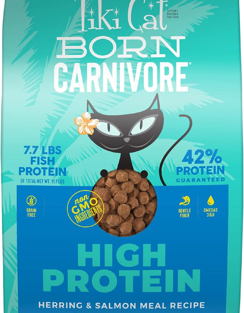 Load image into Gallery viewer, Tiki Cat Born Carnivore High Protein Dry Cat Food, Herring &amp; Salmon Meal, 11.1 Lbs. Bag
