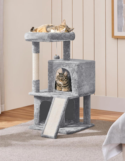 Load image into Gallery viewer, 36In Cat Tree Cat Tower Play House Climber Stand Furniture with Scratching Post, Plush Perch, Dangling Ball, Two Condo and Ramp, Suit for Kittens, Cats and Pet
