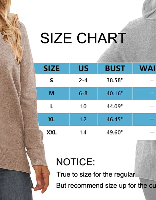 Load image into Gallery viewer, V Neck Sweaters for Women Fall Lightweight Knit Pullover Sweater Side Slits Tops
