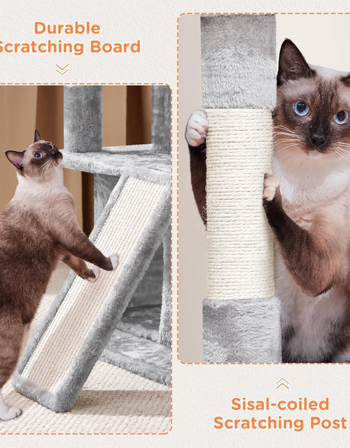 Load image into Gallery viewer, 36In Cat Tree Cat Tower Play House Climber Stand Furniture with Scratching Post, Plush Perch, Dangling Ball, Two Condo and Ramp, Suit for Kittens, Cats and Pet
