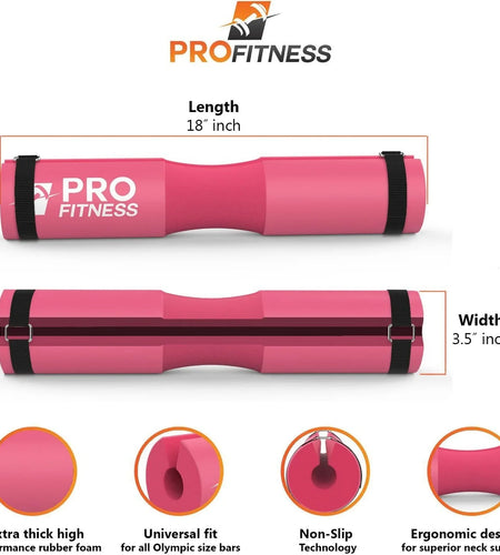 Barbell Pad Squat Pad- Shoulder Support for Squats, Lunges & Hip Thrusts - for Olympic or Standard Bars