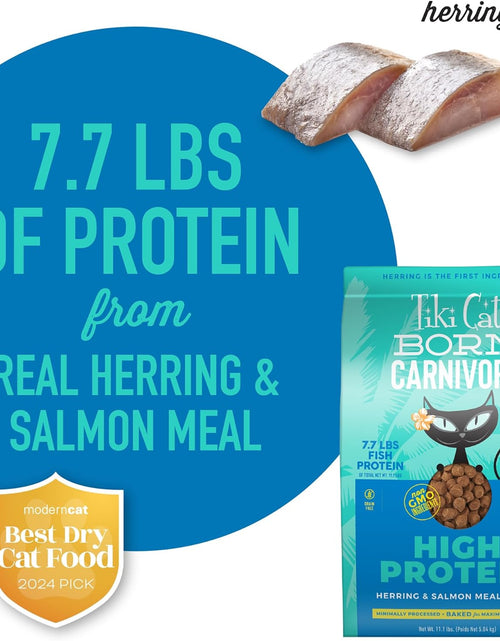 Load image into Gallery viewer, Tiki Cat Born Carnivore High Protein Dry Cat Food, Herring &amp; Salmon Meal, 11.1 Lbs. Bag
