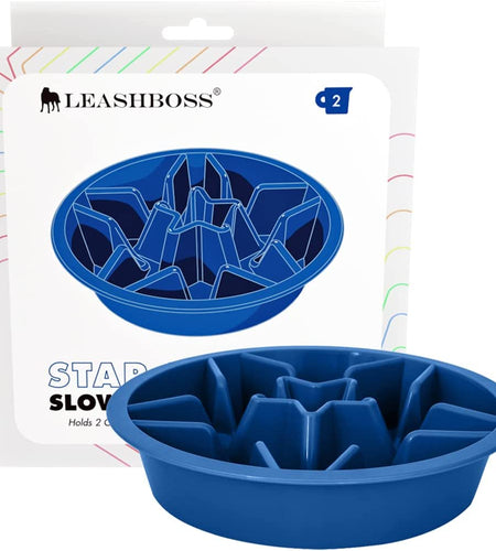 Leashboss Slow Feeder Dog Bowls - Cup Maze Puzzle Food Bowl with Feeder Holes, Fits into Elevated Pet Feeders - Slow Eating for Large, Medium & Small Sized Breeds (2 Cup - 7.5-8 Inch Feeder Holes)
