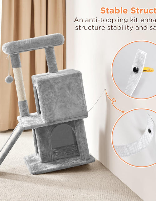 Load image into Gallery viewer, 36In Cat Tree Cat Tower Play House Climber Stand Furniture with Scratching Post, Plush Perch, Dangling Ball, Two Condo and Ramp, Suit for Kittens, Cats and Pet
