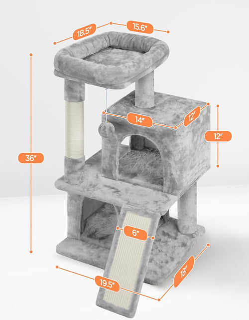 Load image into Gallery viewer, 36In Cat Tree Cat Tower Play House Climber Stand Furniture with Scratching Post, Plush Perch, Dangling Ball, Two Condo and Ramp, Suit for Kittens, Cats and Pet
