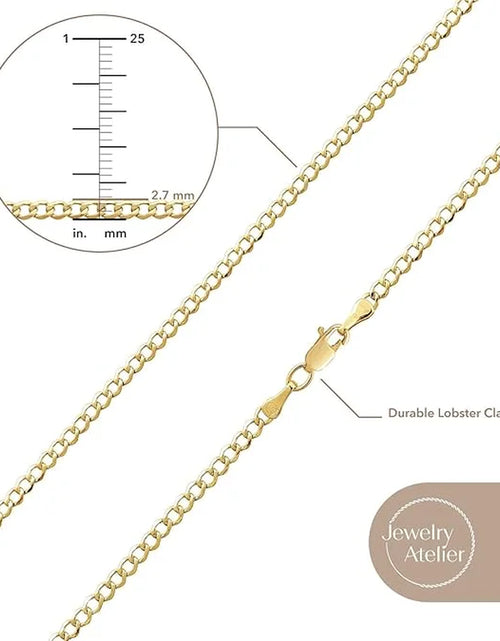 Load image into Gallery viewer, Gold Chain Necklace Collection - 14K Solid Yellow Gold Filled Miami Cuban Curb Link Chain Necklaces for Women and Men with Different Sizes (2.7Mm, 3.6Mm, 4.5Mm, or 5.5Mm)
