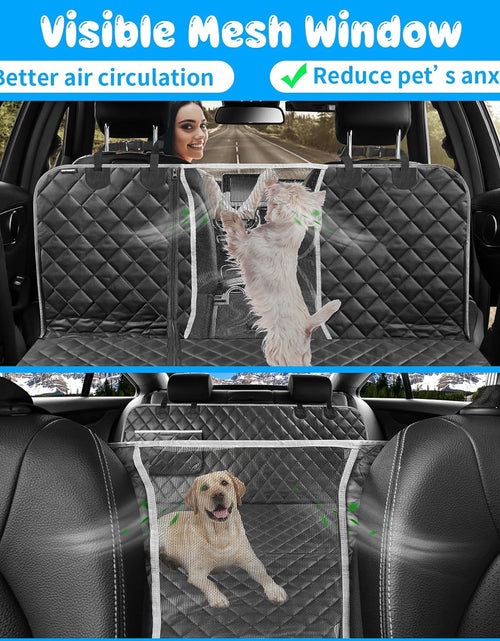 Load image into Gallery viewer, 6-In-1 Dog Car Seat Cover for Back Seat, Waterproof Dog Car Hammock 40/60 Split Dog Seat Cover with Mesh Window and Side Flap Pets Car Seat Protector Dog Backseat Cover for Car, SUV, Truck
