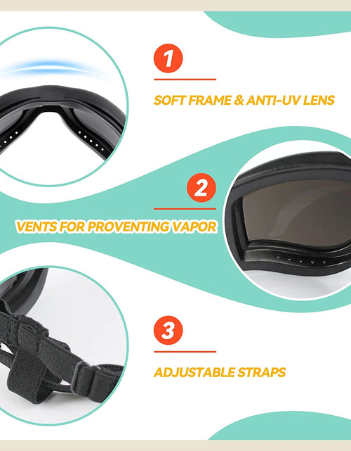 Load image into Gallery viewer, Dog Goggles Large Breed, Large Dog Sunglasses Eye Protection for Dogs Windproof Goggles for Medium Large Dog Riding Biking Driving, Black
