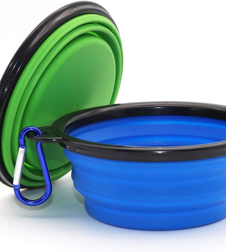 Collapsible Dog Bowl, Foldable Expandable Cup Dish for Pet Cat Food Water Feeding Portable Travel Bowl Free Carabiner