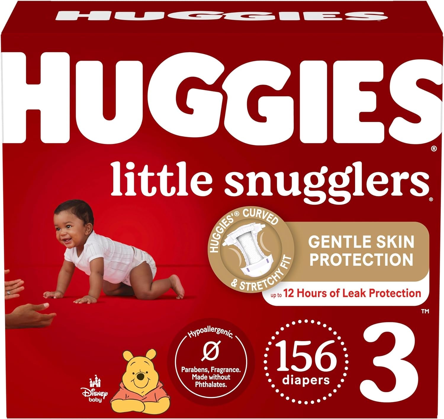 Little Snugglers, Baby Diapers Size 3, 156 Ct