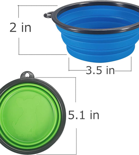 Collapsible Dog Bowl, Foldable Expandable Cup Dish for Pet Cat Food Water Feeding Portable Travel Bowl Free Carabiner